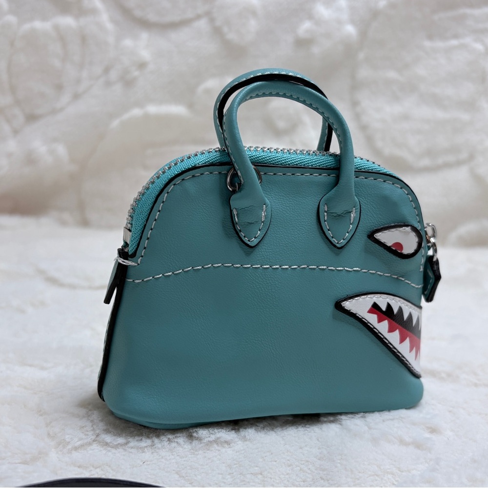 Genuine Swift Leather Snarky Shark Bag Charm - Picture 12 of 13